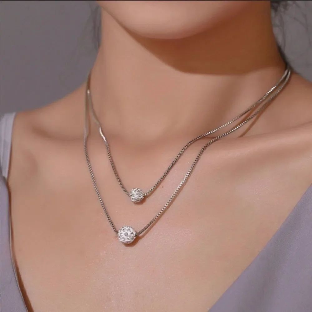 Necklace double layered Shambala Zinc alloy